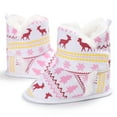 thumbnail image 5 of Christmas Snowflake Print Baby Girls Boys Soft Booties Snow Boots Toddler Warming Shoes, 5 of 8