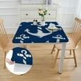 thumbnail image 2 of WYYP Anchor Blue White Square Tablecloth 100% Polyester Fiber 36*36, 2 of 8