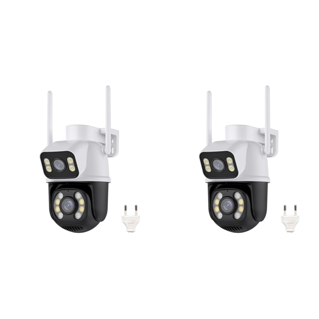Cámara IP 4K 8MP Seguridad Videocámara Doméstica Doble Lente 2.4G (con Adaptador La UE)