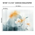 thumbnail image 3 of Peel and Stick Canvas Wallpaper Wall Mural Abstract Nordic Print Shapes Flower Leaves White Watercolor Seamless Wall Art Self Adhesive and Removable 100in x 144in, 3 of 8