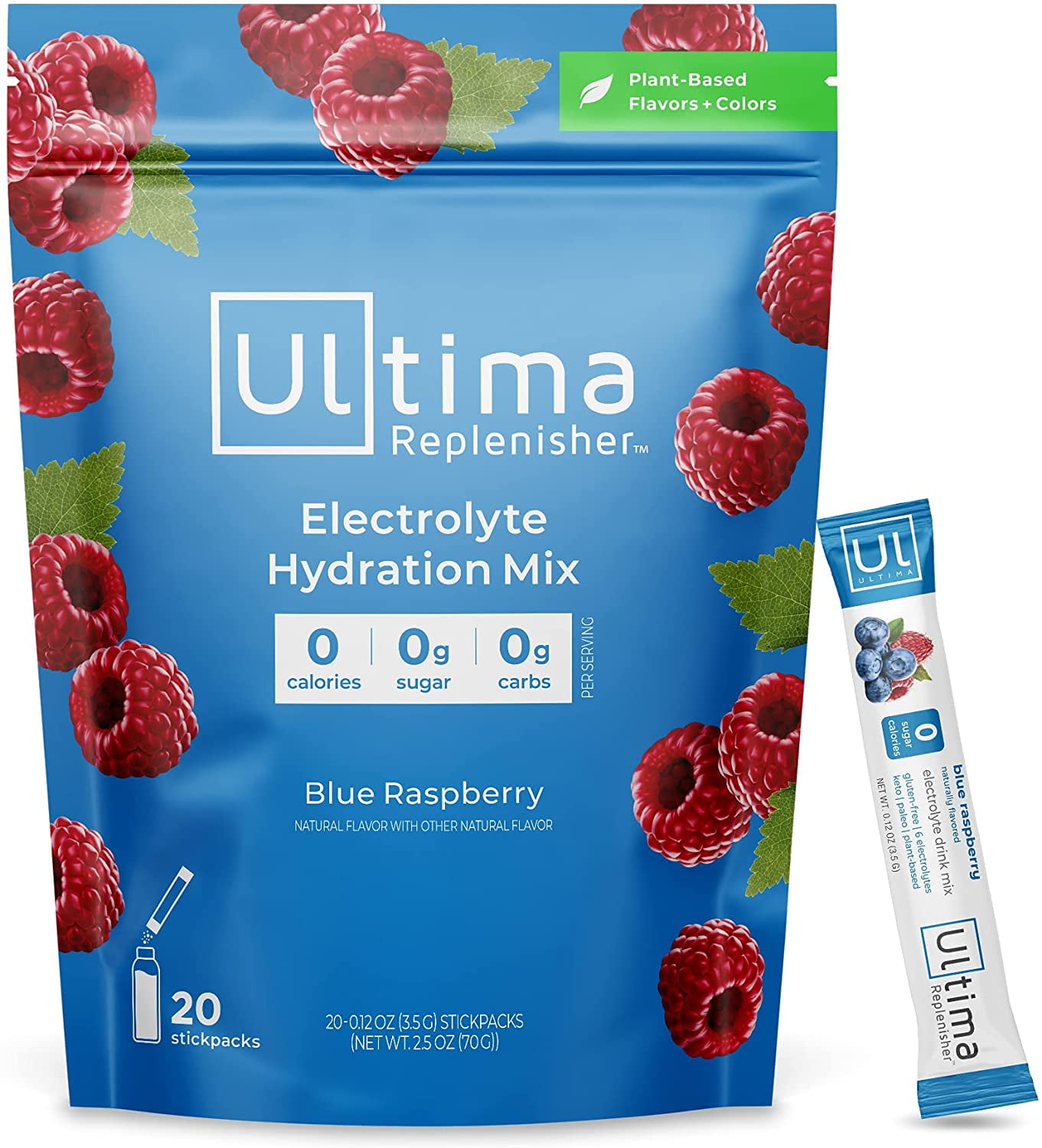 Ultima Replenisher Electrolyte Hydration Powder, Blue Raspberry, 20