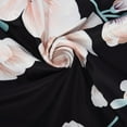 thumbnail image 4 of Wycnly Womens Tops Plus Size Vintage Pleated Swing Tunic Shirts Summer Casual Floral Print V-Neck Short Sleeve Blouse Black XXXXXXL, 4 of 7