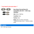 thumbnail image 2 of Rear Brake Pad and Rotor Kit - Compatible with 2014 - 2020 Jeep Cherokee 2015 2016 2017 2018 2019, 2 of 2
