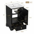 thumbnail image 6 of viswild 20" Bathroom Vanity with Ceramic Sink, Soft Close Doors & Drawer, Adjustable U-Shelf, Space Saving for Small Bathroom, Modern Grey, 6 of 14