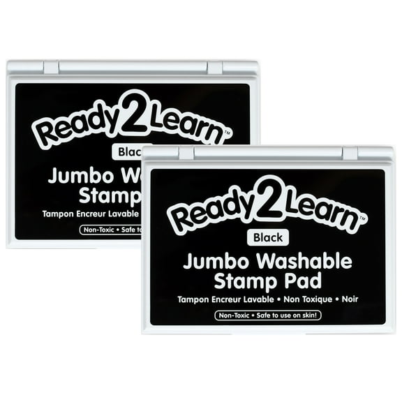 Center Enterprises Ready2Learn Jumbo Washable Stamp Pad Black Ink Pack of 2 (CE-10030-2)