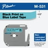 Brother P-Touch M Series Tape Cartridge for P-Touch Labelers, 1/2"w, Black on Blue