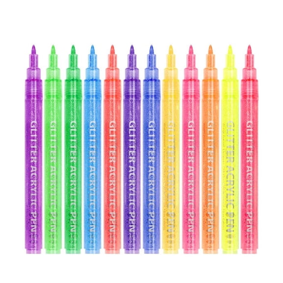 HannLk Pack of Acrylic Glitter Marker Pen Shimmering Glitter Gel Pen Set For Writing