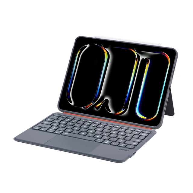K07P Clavier Sans Fil Bluetooth 5.3 avec Rétroéclairage 7 Couleurs & Pavé Tactile Multi-Touch - Housse de Protection Magnétique Détachable pour iPad Pro 11 (2024) M4, iPad Air 11 (2024 M2/2025 M3), iPad 10e Génération