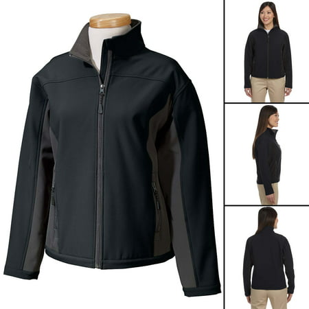 Women's 3 Season Rain Softshell Jacket Fleece Lined Black/Gray (Best Softshell Jacket Women's)