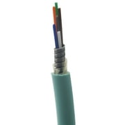 Comzon 500ft Armored 6 Strand OM3 Fiber Optic Cable, 10Gbit, Aqua, Riser-rated, Corning ClearCurve