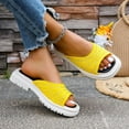 thumbnail image 6 of Fesfesfes Women's Rhinestone Open Toe Thick-Soled Sandals Comfortable Casual Spring Summer Fashionable Versatile Slip-On Lightweight Shoes for Outdoor Wear(Yellow,US 9), 6 of 7