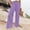 Purple, variant on Linen Pants Women Palazzo Pants Gaucho Pants High Waist Wide Leg Pants For Women Smocked Elastic Waist High Waist Loose Comfy Casual Pants With Pockets Baggy Pants Beach Pants Green XL