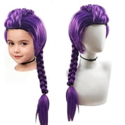 Kids Anime Cosplay Wig, Heat Resistant Full Head Wig for Children with Wig Cap, Adjustable