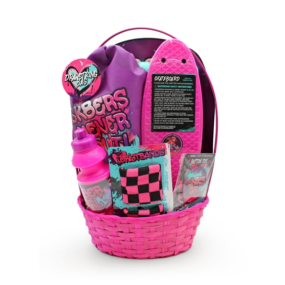 Girls Skateboard Prefilled Easter Basket, by Megatoys