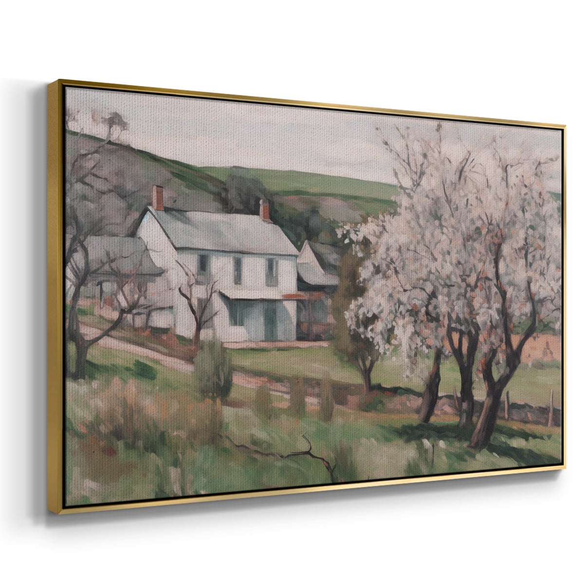 Vintage Landscape-IV By Wexford Home Framed in Gold Wood Gallery Wrapped Canvas 25 in. x 37 in.