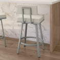 thumbnail image 5 of Amisco Staten 26 In. Swivel Counter Stool - Off White Faux Leather / Shiny Grey Metal, 5 of 9