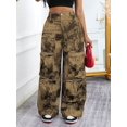 thumbnail image 4 of aPAY Jeans for Women Long Denim Cargo Pants Pants Retro Distressed Multi Pocket Design Regular Size, 4 of 6