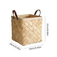 thumbnail image 2 of Handmade Rattan Storage Container Storage Basket Houseware Storage Basket Wooden Woven Storage Basket with Handle, 2 of 8
