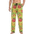 thumbnail image 4 of FREEAMG Tomato Vegetable Pajama Pants for Men, Men's Separate Bottoms, Comfortable Sleep Lounge Pj Pants, 4 of 7