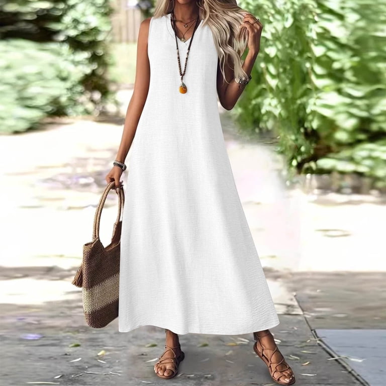 knee length dresses for ladies Montclair Linen Dress – St. George USA main image 1