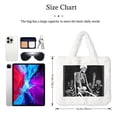 thumbnail image 3 of Yiaed Vintage Black white Plant skull Print Fluffy Shoulder Bag Plush Bags Women Ladies Tote Bag Fluffy White Furry Purse Handbag for Autumn and Winter, 3 of 7