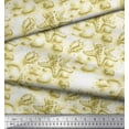 thumbnail image 1 of Soimoi Green Crepe Silk Fabric Shell & Starfish Ocean Decor Fabric Printed Yard 42 Inch Wide, 1 of 3