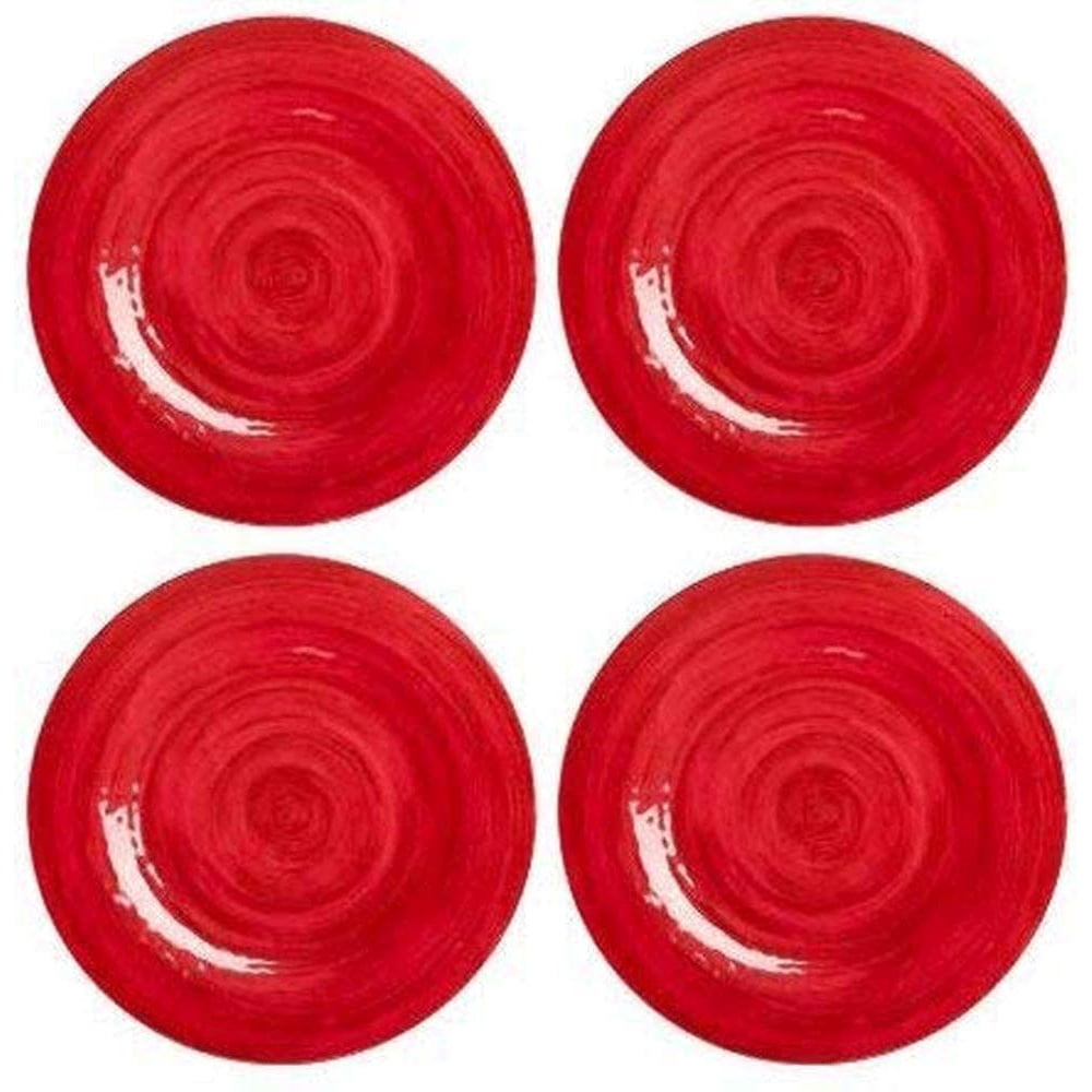 Northeast Home Goods Solid Swirl Melamine Round Salad Plates, Set of 4