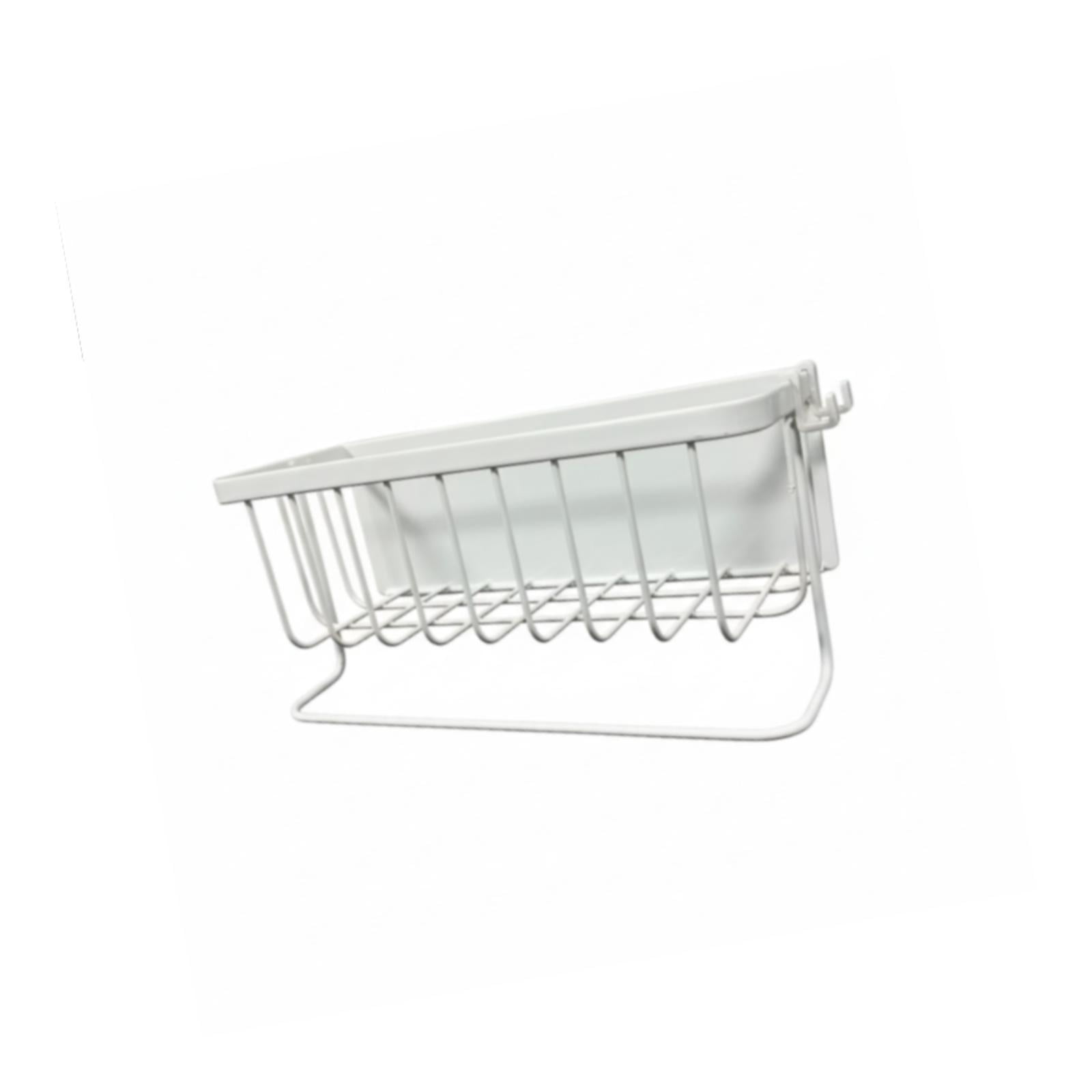 Fiocias Fridge Shelf Spice Rack Stainless Steel Kitchen Organizer Shelf Fridge Organizer White