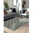 thumbnail image 2 of Handmade Wool Blue Contemporary Trellis Flatweave Revesible Moroccan Rug, 2 of 5