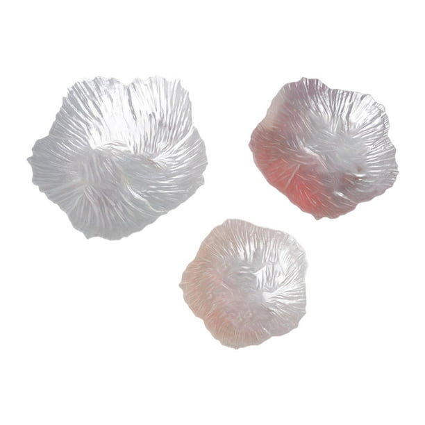 3 Platos de Cristal de Lujo con Diseño de Flores, Multifuncionales, para Ensaladas, Frutas Y Aperitivos, Perfectos para Fiestas, Aperitivos Y Postres