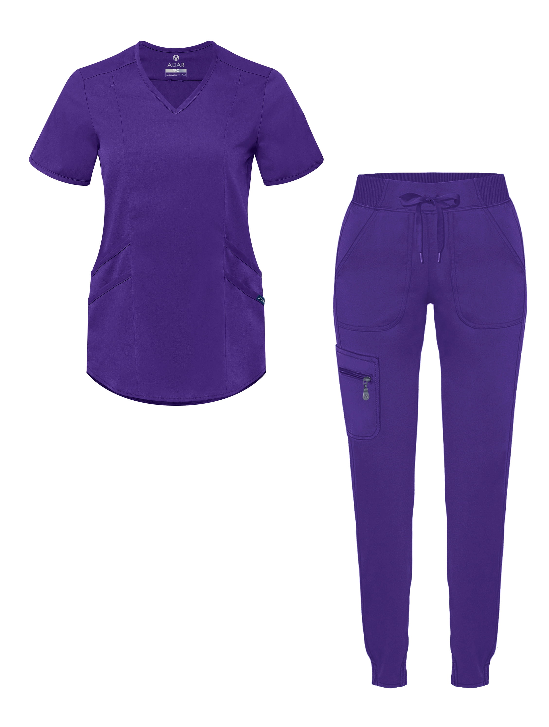Adar Pro Modern Athletic Scrub Set For Women Modern VNeck Scrub Top