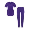 thumbnail image 1 of Adar Pro Modern Athletic Scrub Set For Women - Modern V-Neck Scrub Top & Yoga Jogger Scrub Pants, 1 of 7