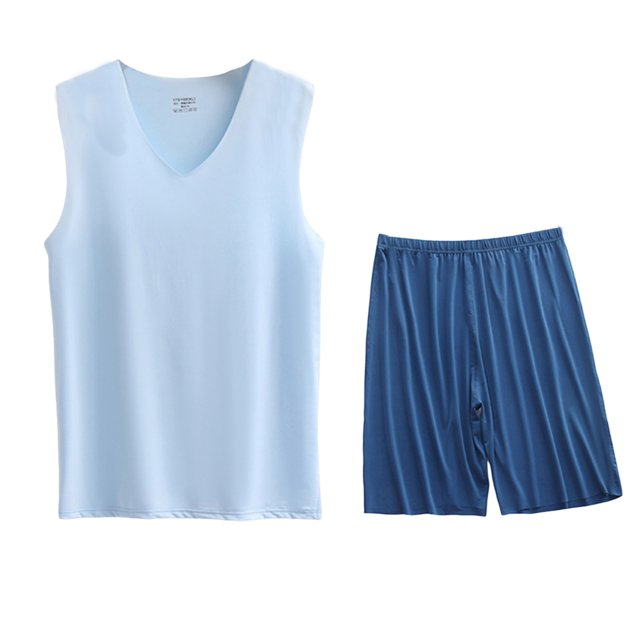 Conjunto Deportivo de los Hombres, Moda Casual de Color Sólido Cuello en V sin Mangas de Elasticidad Superior para el Desgaste Al Aire Libre, Traje Atlético de Humedad