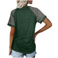thumbnail image 7 of Generic Women's Short Raglan Sleeve T-Shirts Casual Color Block Crew Neck Tunic Tops, 7 of 7