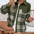 thumbnail image 6 of Coats for Women Plaid Long Sleeved Lapel Outerwear Jacket,Womens Coats Plus Size Green XXL, 6 of 6