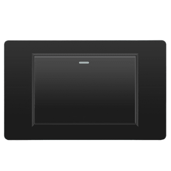 Wall Electrical Switches Light Switch 1 Gang 118mmx74mm Tempered Glass Panel Mechanical Button Switch Black
