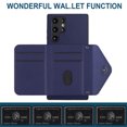 thumbnail image 5 of Allytech Galaxy S22 Ultra Wallet Case with Shoulder Strap, RFID Blocking Luxury PU Leather Shockproof Cards Slots Stand Anti-Scratch Magnetic Closure Phone Case for Samsung Galaxy S22 Ultra, Blue, 5 of 9