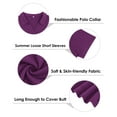 thumbnail image 3 of CASSIE LIZ Plus Size Polo Shirts Womens Summer Purple Shirts V Neck Ladies Shirts with Collar Fashion Business Short Sleeve Collared Shirts Casual Loose Fit Spring Tops XL 14W 16W, 3 of 6