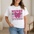 thumbnail image 2 of Nurse Graphic T-Shirt with Pink Bow and Stethoscope, Unisex Classic Fit, 2 of 9