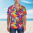 thumbnail image 2 of Sikiie Colorful Bananas Print Men's Hawaiian Shirt, Summer Beach Button Pocket Short Sleeve T-Shirt,3X-Large, 2 of 7