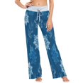 thumbnail image 2 of Women's Long Sleep Pants Home Pants Sleep Pants Wide-Leg Pants Design Elastic Fabric Casual Pants XL Warm Beautiful Snowflakes, 2 of 7