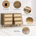 thumbnail image 7 of LAZZO 6-Drawer Rattan Dresser, Modern Chest of Drawers, Wooden Storage Organizer for Bedroom, Living Room & Hallway, Brown, 7 of 7
