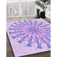 thumbnail image 3 of Ahgly Company Machine Washable Indoor Square Transitional Purple Mimosa Purple Area Rugs, 8' Square, 3 of 7