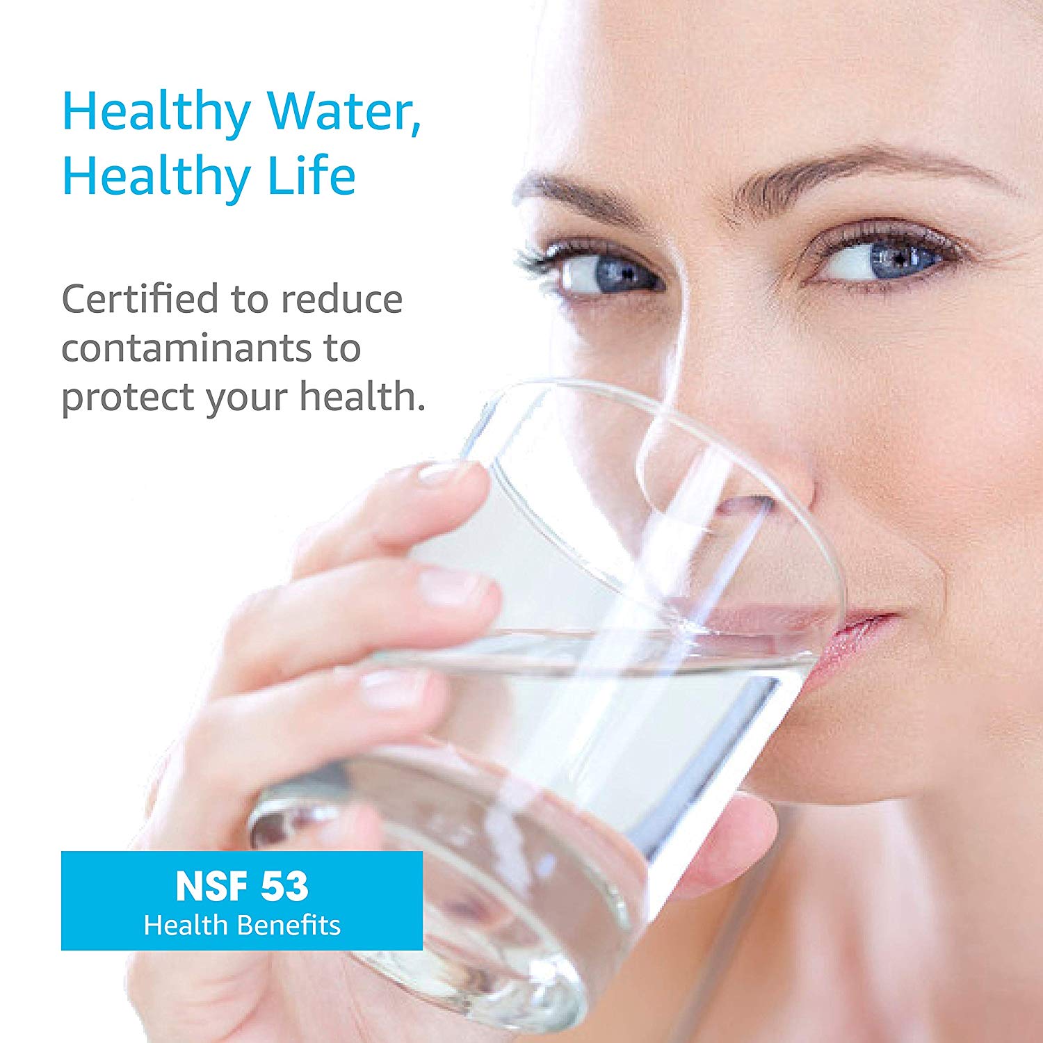 AQUACREST FQSVF NSF 42&372 Certified Undersink Water Filter, Compatible with GE FQSVF, GXSV65R (1 Set)