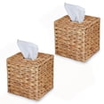 thumbnail image 1 of Juego de fundas para cajas de pañuelos tejidos a mano con jacinto de agua (paquete de 2), 1 of 7