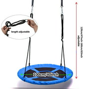 Zimtown 40 Inch Round Saucer Tree Swing Outdoor Nest Spinner Swing Blue for Kids