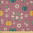 thumbnail image 2 of Ambesonne Thanksgiving Fabric by the Yard Microfiber, Autumn Colored Flowers, 1 Yard, Dried Rose Purpleblue, 2 of 2