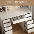 thumbnail image 2 of Aukfa Vanity Table Set Makeup Vanity Dressing Table with Mirror, 6 Drawers & Shelves, White, 2 of 9