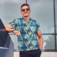 thumbnail image 3 of Kdxio Hawaiian Style Print Men's Short Sleeve Polo Shirt,Midweight Men's Shirt, 3 of 6