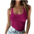 thumbnail image 1 of New & Trending Uooqdmx Corset Tops for Women, Ribbed Tank Tops for Women, Square Neck Tank Top Women, Sleeveless Slim Shirts Solid Color Undershirt, Basic Tank Tops for Women, Hot Pink S, 1 of 6